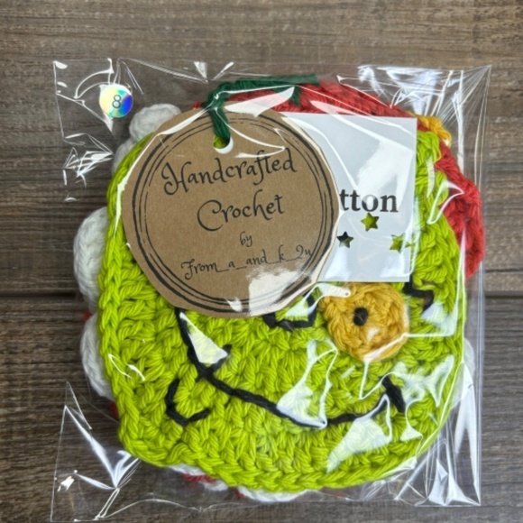 Coasters Christmas Holiday Set of 4 Handcrafted Crochet by Seller Cotton - Picture 16 of 16